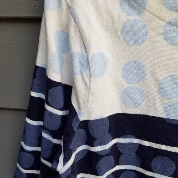 Gap Navy White Stripe Light Blue Polka dot Tee Size Medium - Picture 3 of 10